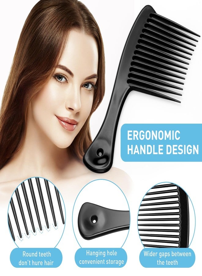 HDAJY Wide Tooth Comb, Large Thickened Hair Comb, Shower Combs for Wet Curly Straight Hair, Round Comb Teeth, no Hair Damage, Black - Image 3